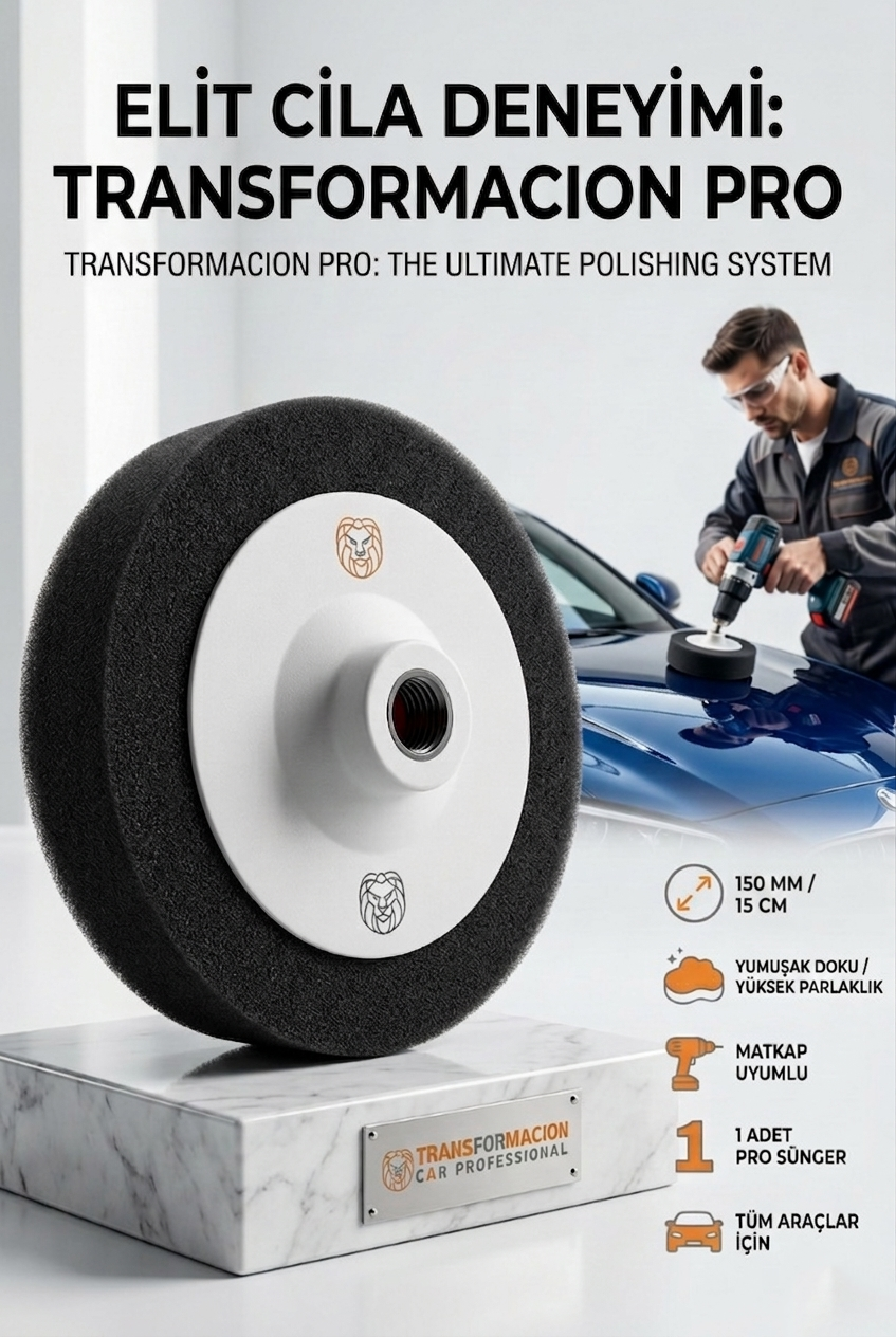 Cila Süngeri 150mm - Yumuşak Siyah Finishing Pedi Wax ve Hare Giderme 723113