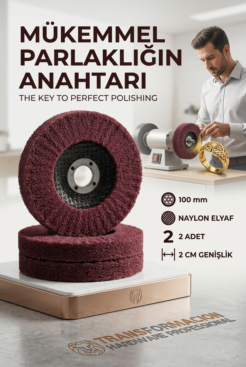 Kırmızı Skoç Elyaf Mop Parlatma Diski - 100 MM Metal ve Paslanmaz  723117