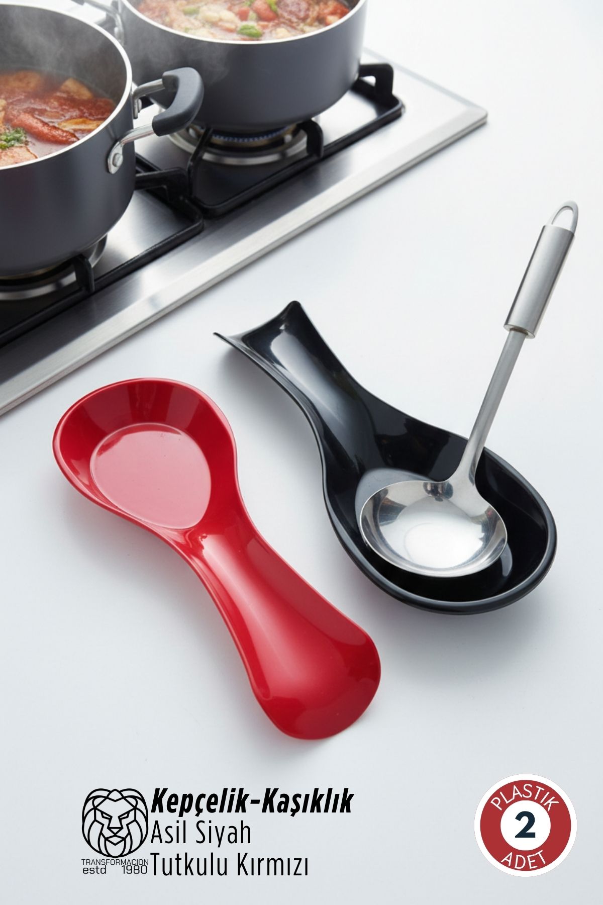 Ivanna Serisi 2’li Modern Mutfak Tezgah Üstü Kepçe Altlığı ve Kaşıklık Seti 722864