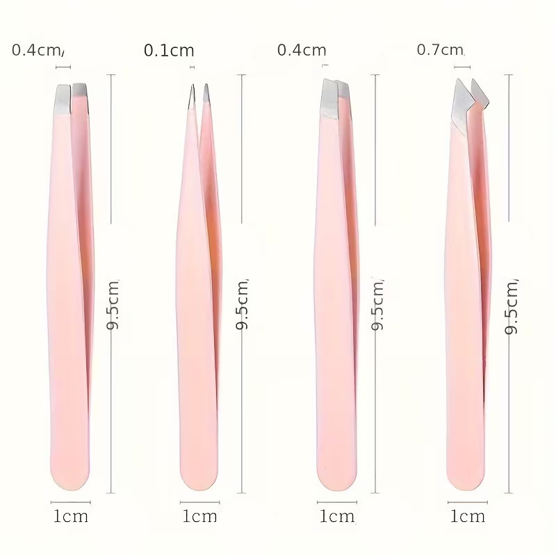 Profesyonel Kaş Alma Cımbız Seti - 4'lü Paslanmaz Çelik ve Özel Deri Taşıma Çantalı 723129