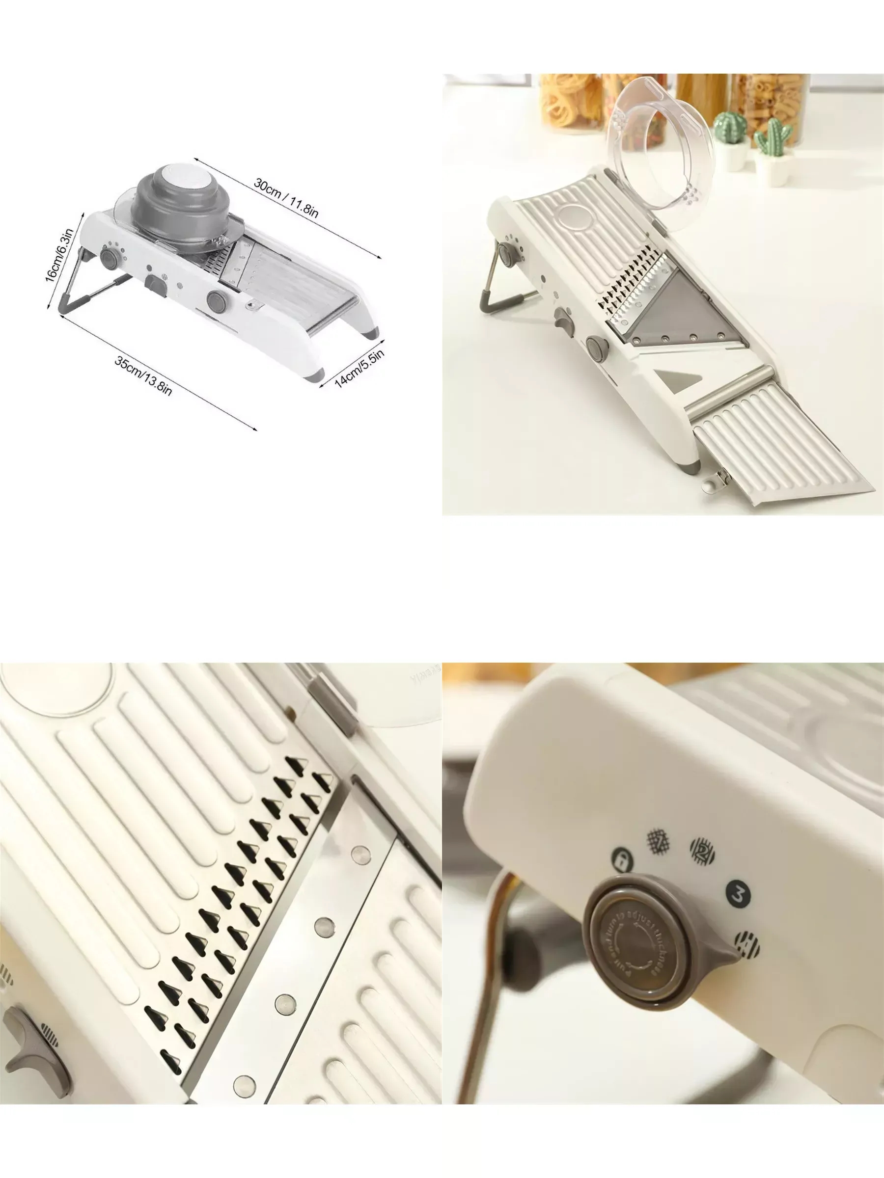 Profesyonel Mandolin Rende Sebze Doğrayıcı - 18 Fonksiyonlu Ayarlı Jülyen Dilimleyici 723134