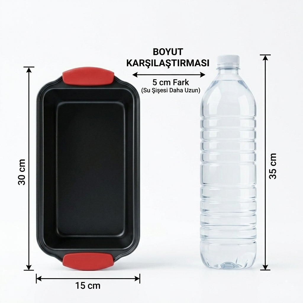 Yanmaz Yapışmaz Baton Kek Kalıbı Silikon Saplı Ekmek Kalıbı 24 cm Granit Efektli 723135