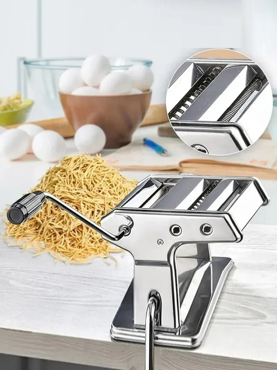 Profesyonel Erişte ve Makarna Makinesi - 7 Ayarlı Çelik Hamur Açma Spagetti Makinası  723137