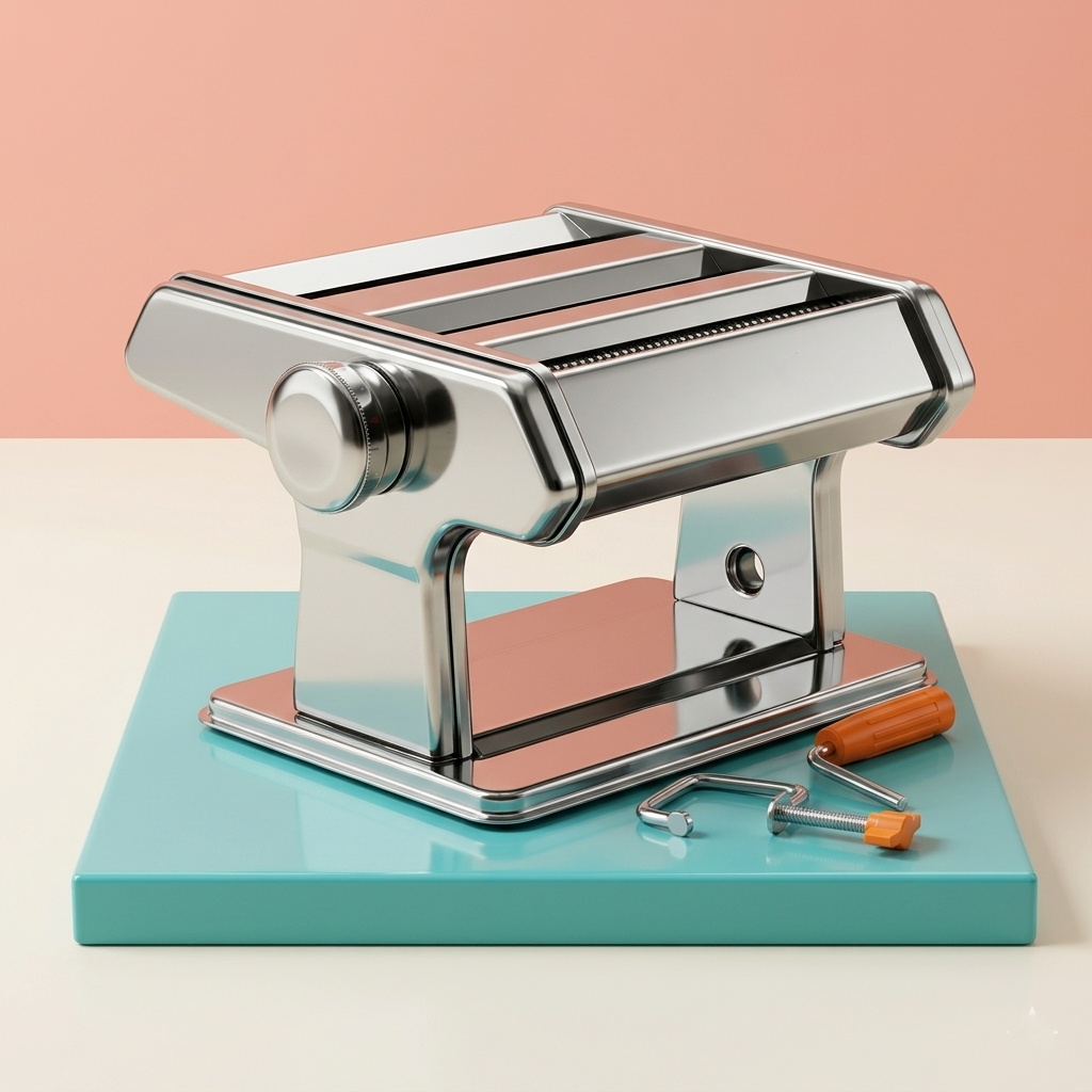 Profesyonel Erişte ve Makarna Makinesi - 7 Ayarlı Çelik Hamur Açma Spagetti Makinası  723137