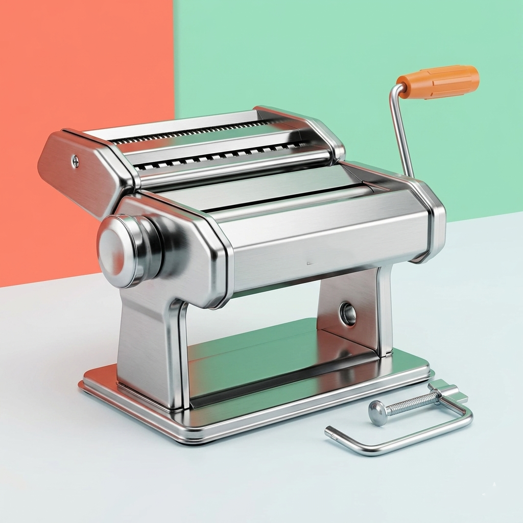 Profesyonel Sökülebilir Kolay Temizlenen Erişte ve Makarna Makinesi - 7 Ayarlı Hamur Açma Spagetti Makinası  723138