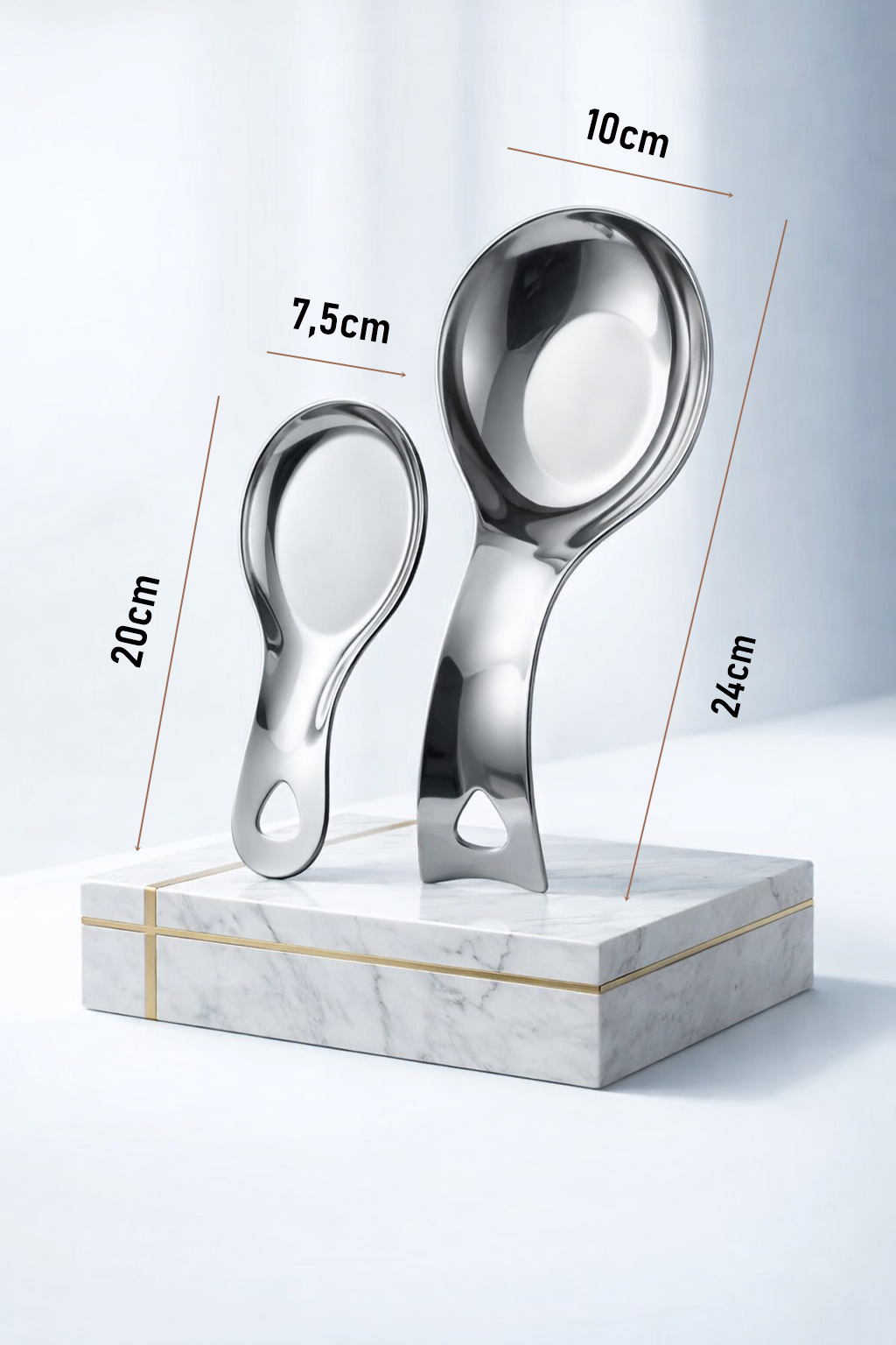 Inox Paslanmaz Çelik Kaşık & Kepçe Altlığı Seti (2 Adet, Büyük-Küçük Boy) 723141