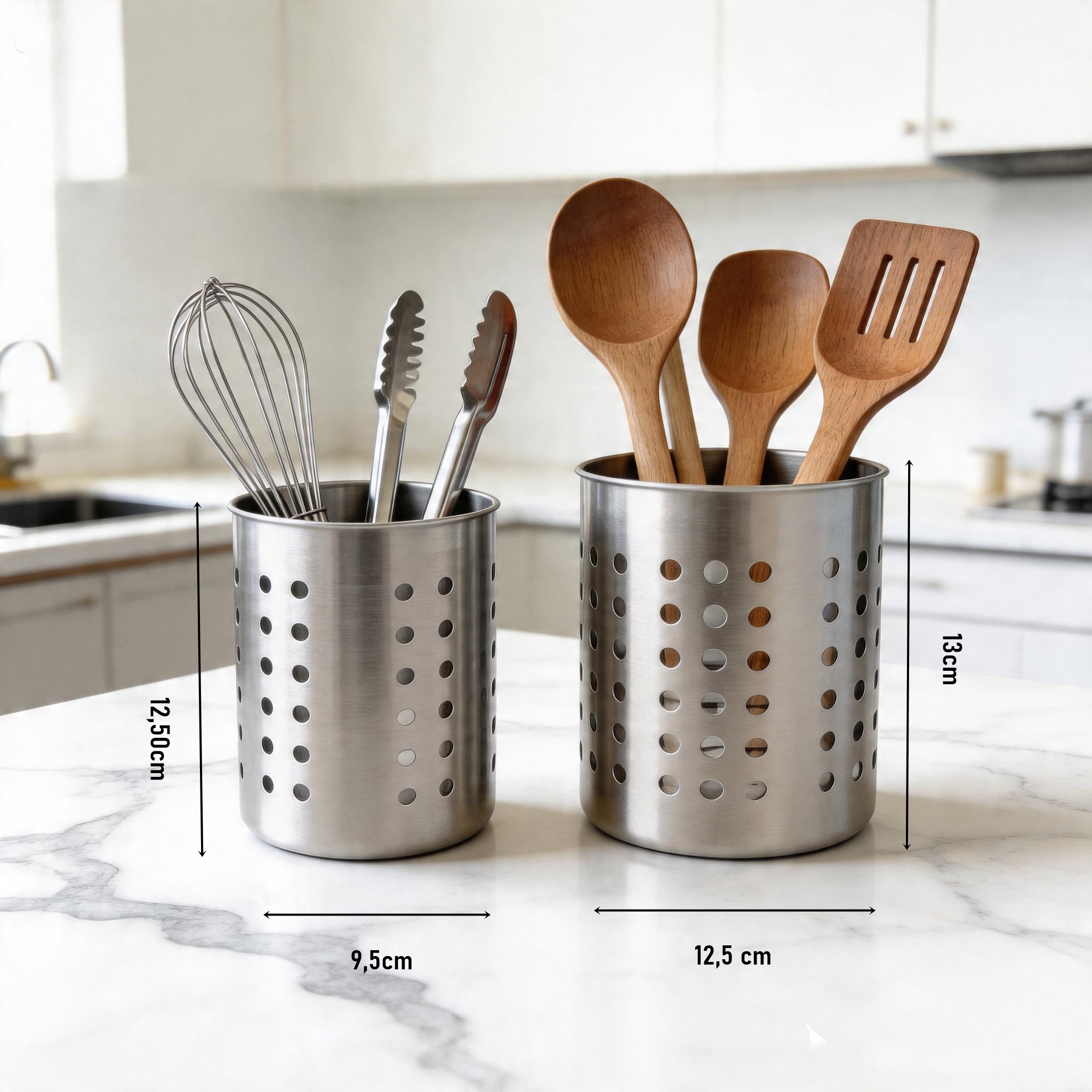 Inox Paslanmaz Çelik 2’li Kaşıklık Seti - 1mm Ultra Dayanıklı Tezgah Üstü Organizer 723142