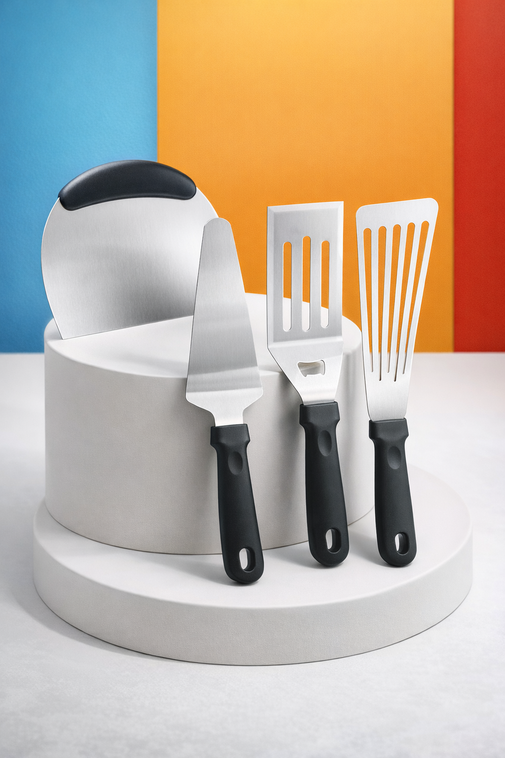  304 Inox Paslanmaz Çelik 4’lü Spatula ve Hamur Kesici Seti - Ultra Profesyonel Seri 723144