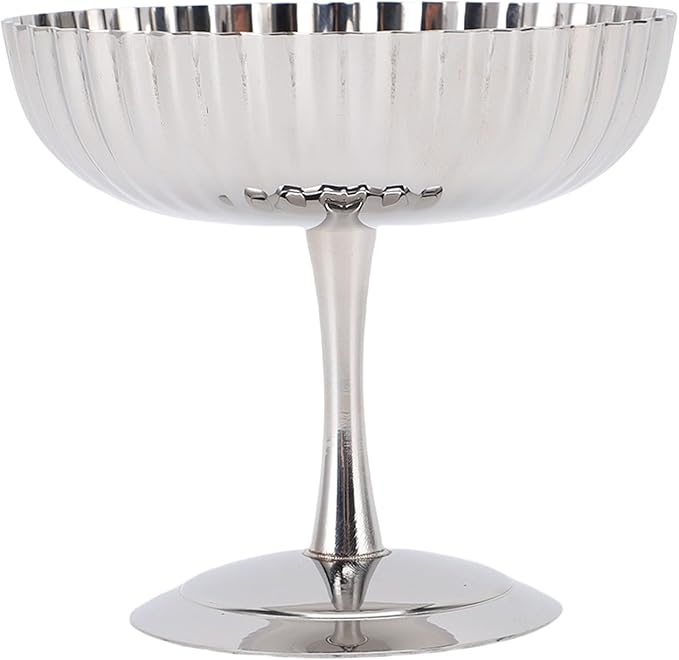 2'li Profesyonel İnox Gümüş Paslanmaz Çelik Ayaklı Dondurma ve Tatlı Sunum Kasesi Seti 723148