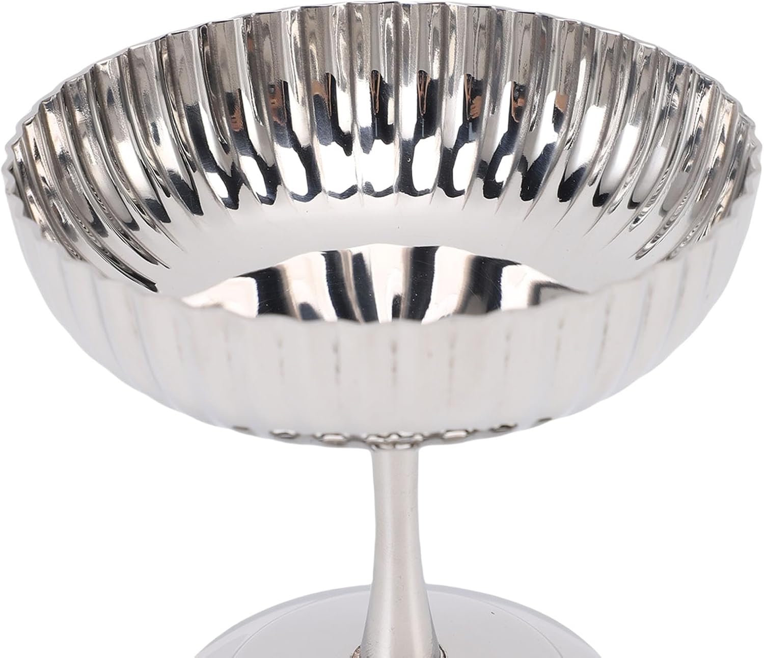 2'li Profesyonel İnox Gümüş Paslanmaz Çelik Ayaklı Dondurma ve Tatlı Sunum Kasesi Seti 723148