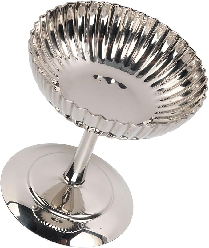 2'li Profesyonel İnox Gümüş Paslanmaz Çelik Ayaklı Dondurma ve Tatlı Sunum Kasesi Seti 723148