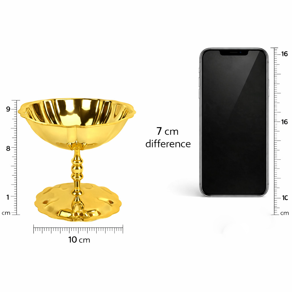 2'li Profesyonel İnox Gold Paslanmaz Çelik Ayaklı Dondurma ve Tatlı Sunum Kasesi Seti 723149