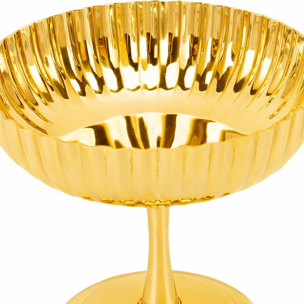 2'li Profesyonel İnox Gold Paslanmaz Çelik Ayaklı Dondurma ve Tatlı Sunum Kasesi Seti 723150