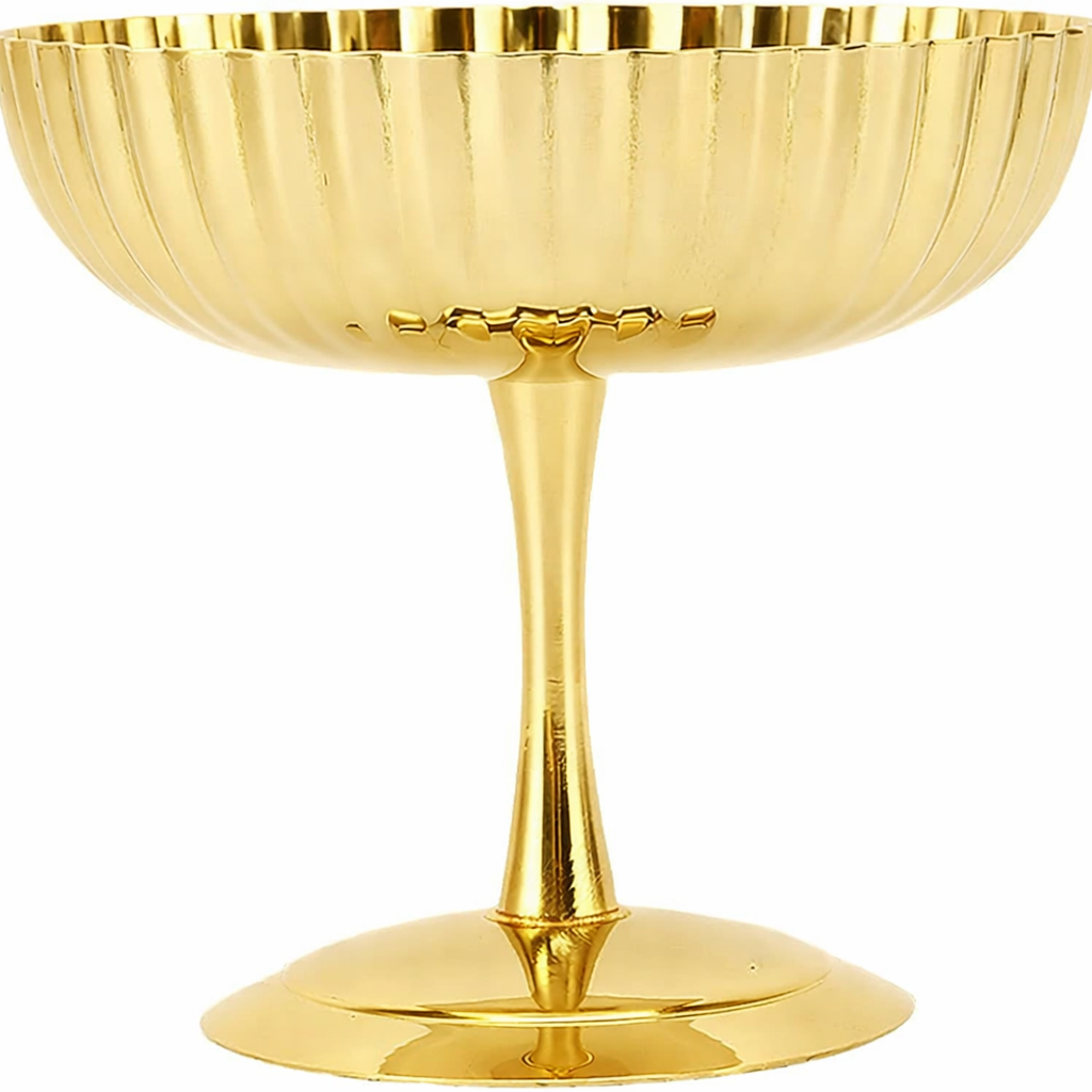 2'li Profesyonel İnox Gold Paslanmaz Çelik Ayaklı Dondurma ve Tatlı Sunum Kasesi Seti 723150