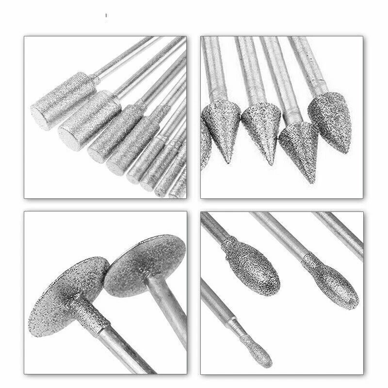 50 Parça Elmas Uçlu Döner Törpü ve Freze Seti - Pedikür Nasır, Topuk, Cam ve Taş İşleme Uçları 723151