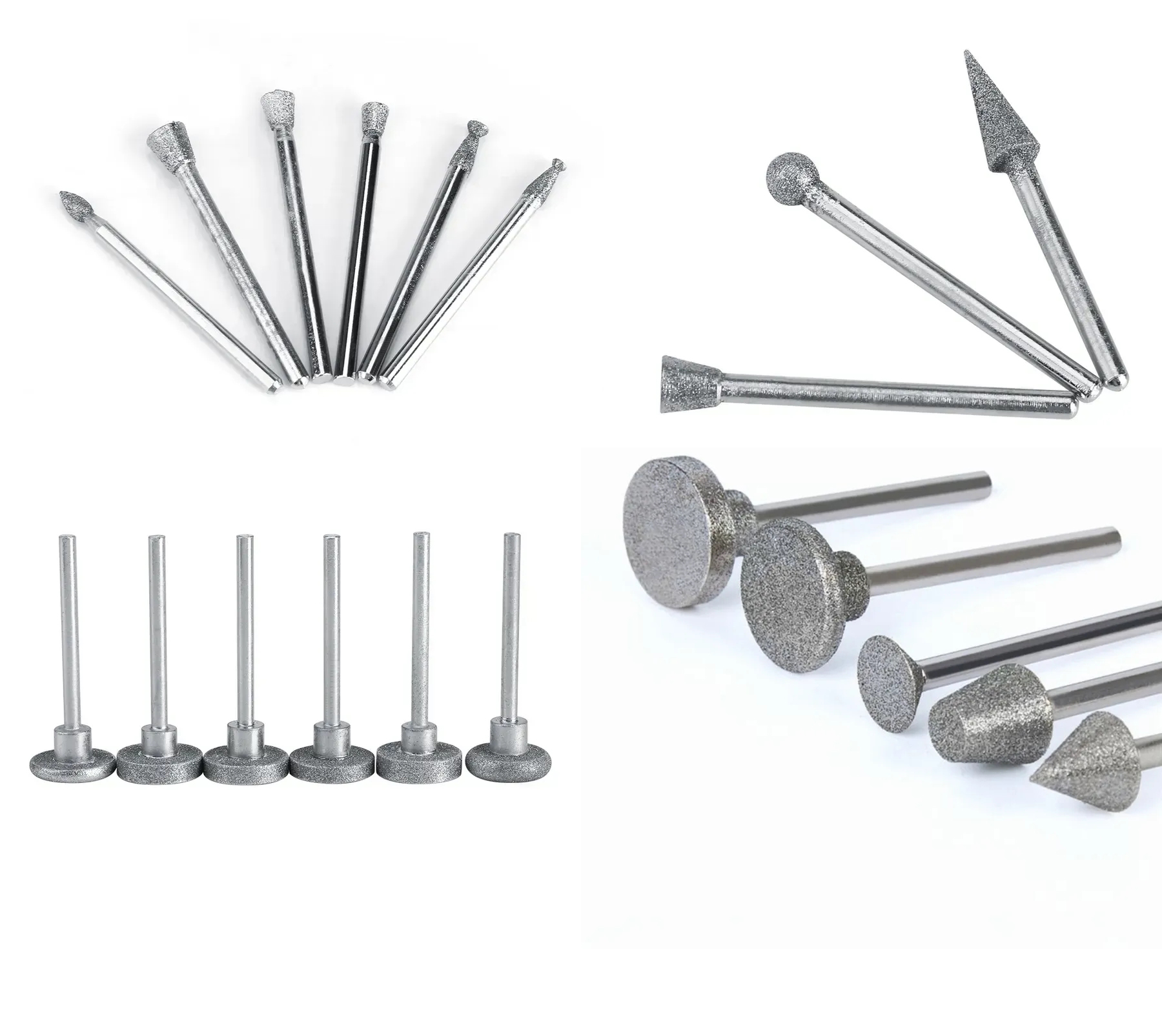 50 Parça Elmas Uçlu Döner Törpü ve Freze Seti - Pedikür Nasır, Topuk, Cam ve Taş İşleme Uçları 723151