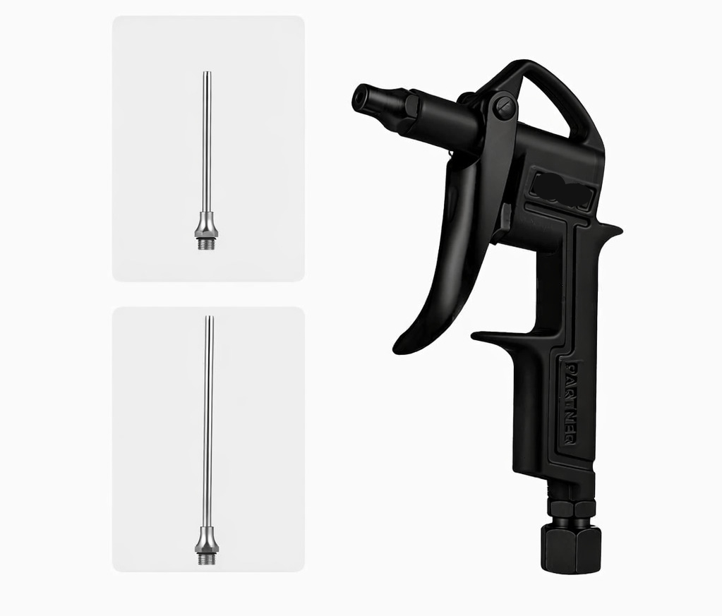 Profesyonel Metal Hava Üfleme Tabancası Seti - 21 cm Uzun ve Kısa Nozul Kompresör Ucu 723153