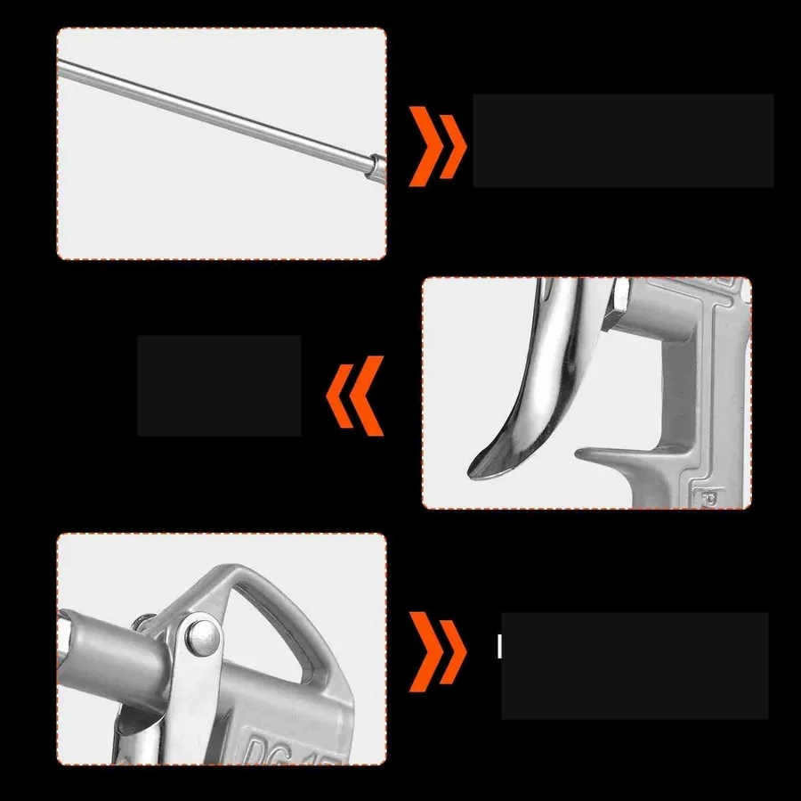 Profesyonel Metal Hava Üfleme Tabancası Seti - 21 cm Uzun ve Kısa Nozul Kompresör Ucu 723153