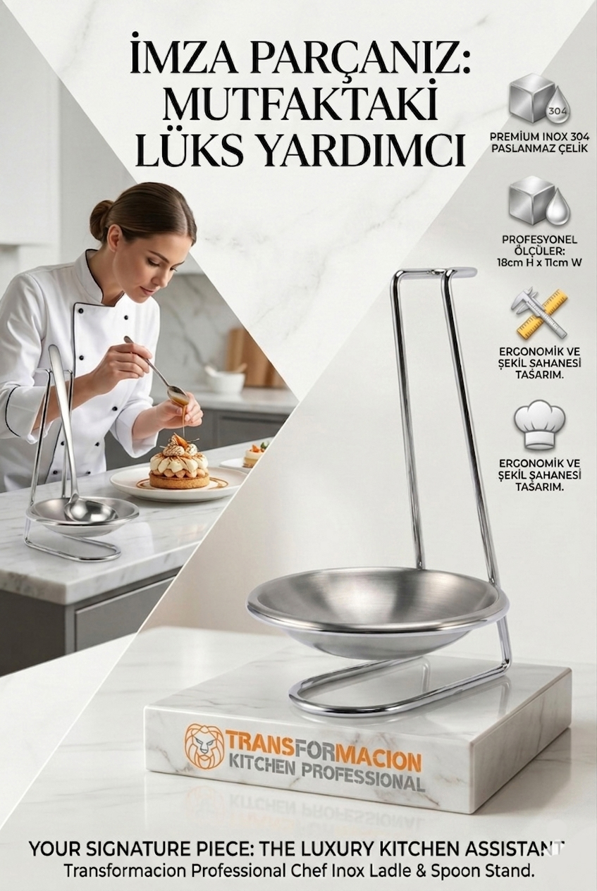 Inox Kepçe Standı - Kaşık Kepçe Standı- Profesyonel Şef Tasarımı 722042